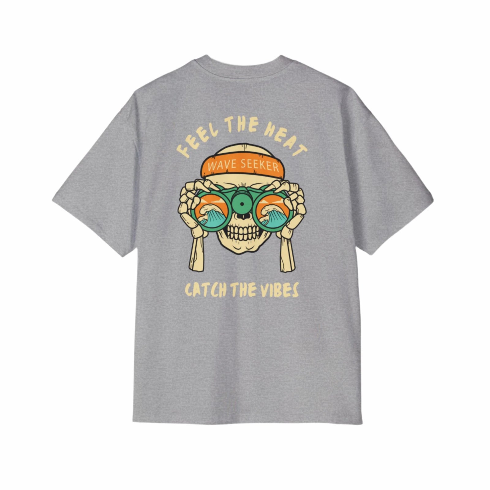 Bottom of the shirt says "Catch the Vibes" Oversized Tee - Comfortable and Stylish