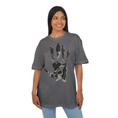 Premium Artistic Oversize Tee - Handprint Design for Creative Souls