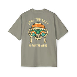 Bottom of the shirt says "Catch the Vibes" Oversized Tee  - Comfortable and Stylish — thumb 43