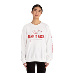 Chill Vibes Unisex Crewneck Sweatshirt, Take It Easy Gift for Relaxation, Cozy Loungewear, Cool Weather Wear, Casual Style Sweater