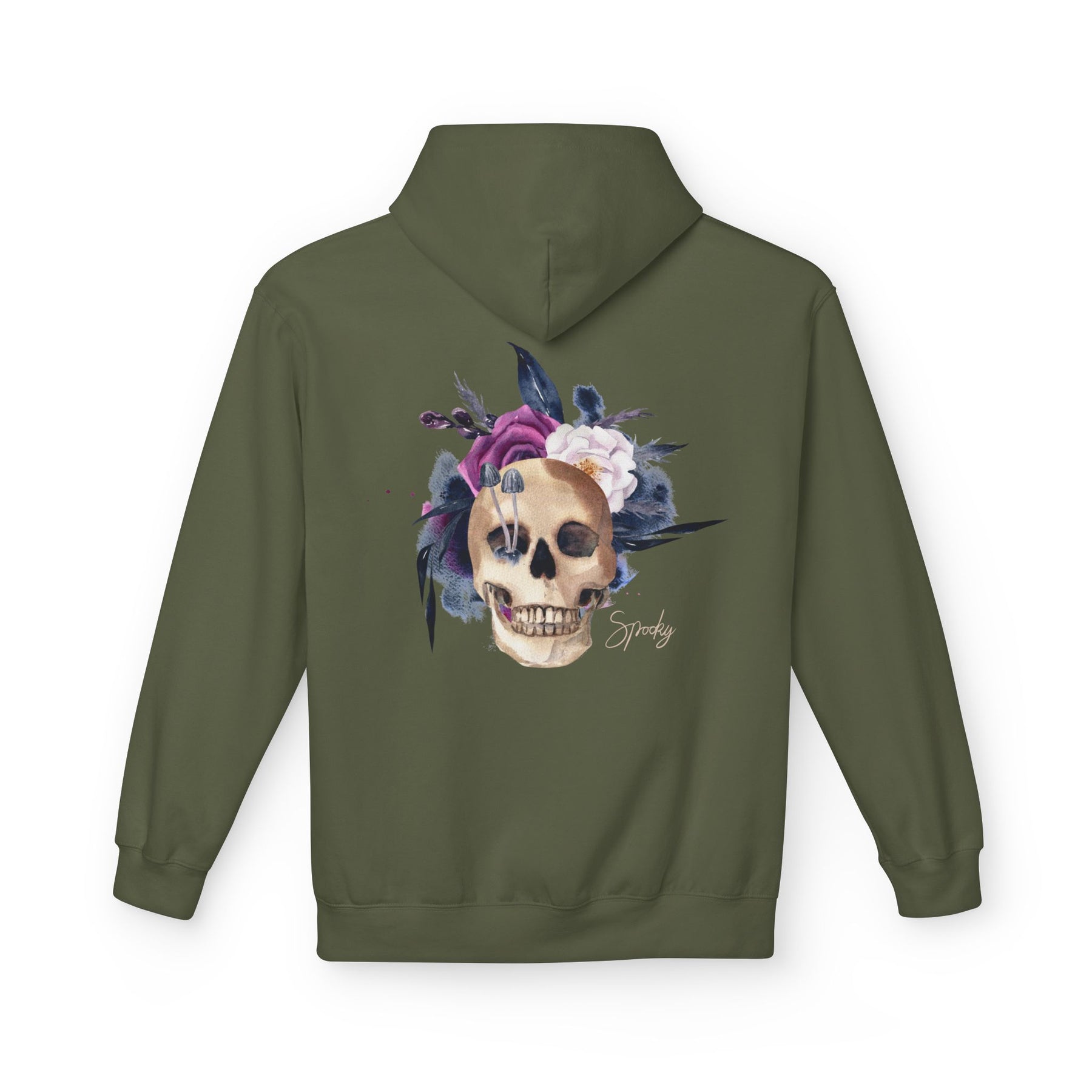 Hip hop Skull with floral design streetwear style Hoodie