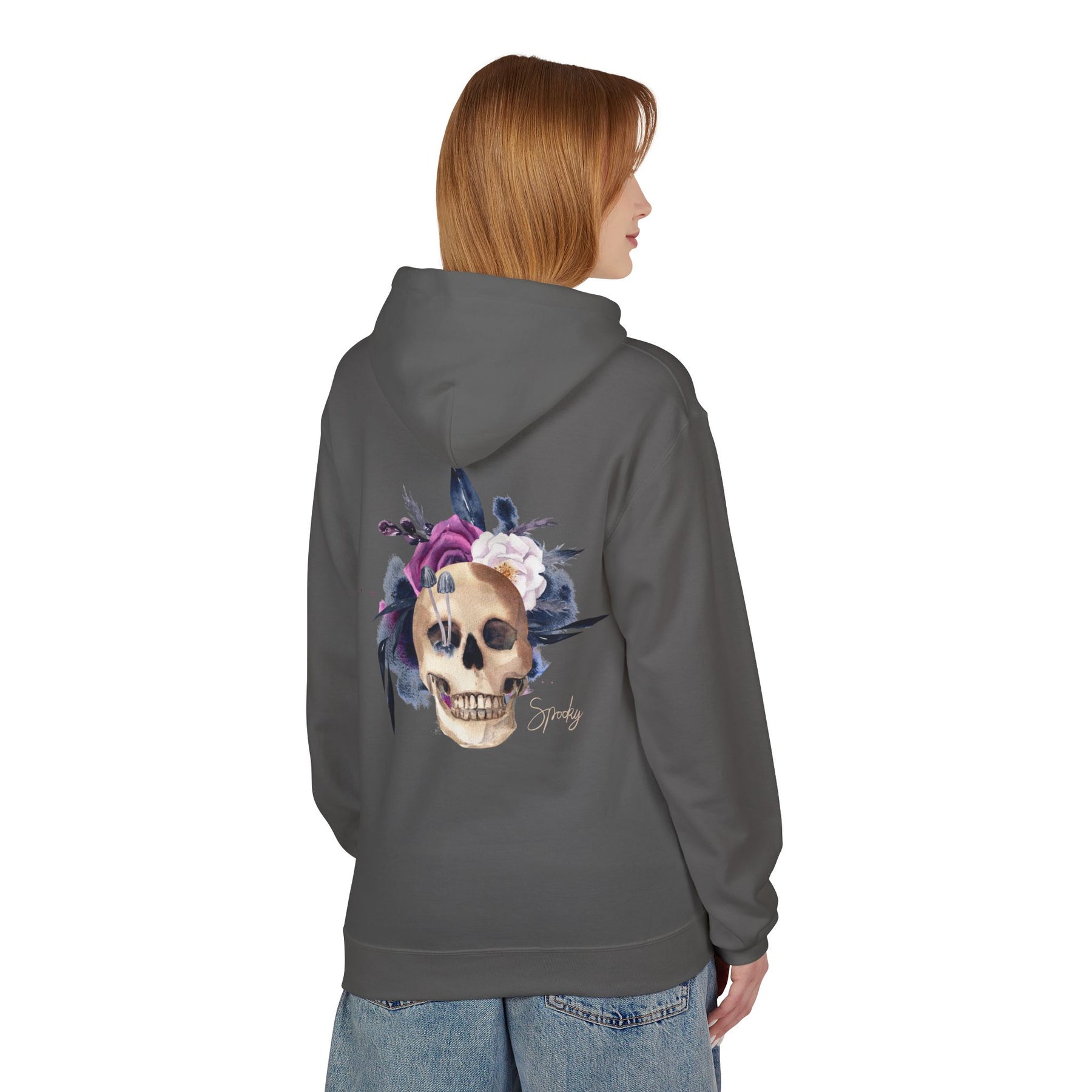Hip hop Skull with floral design streetwear style Hoodie