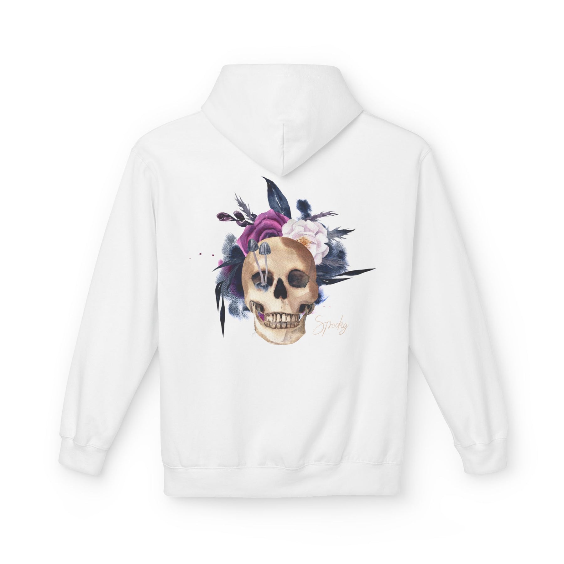 Hip hop Skull with floral design streetwear style Hoodie