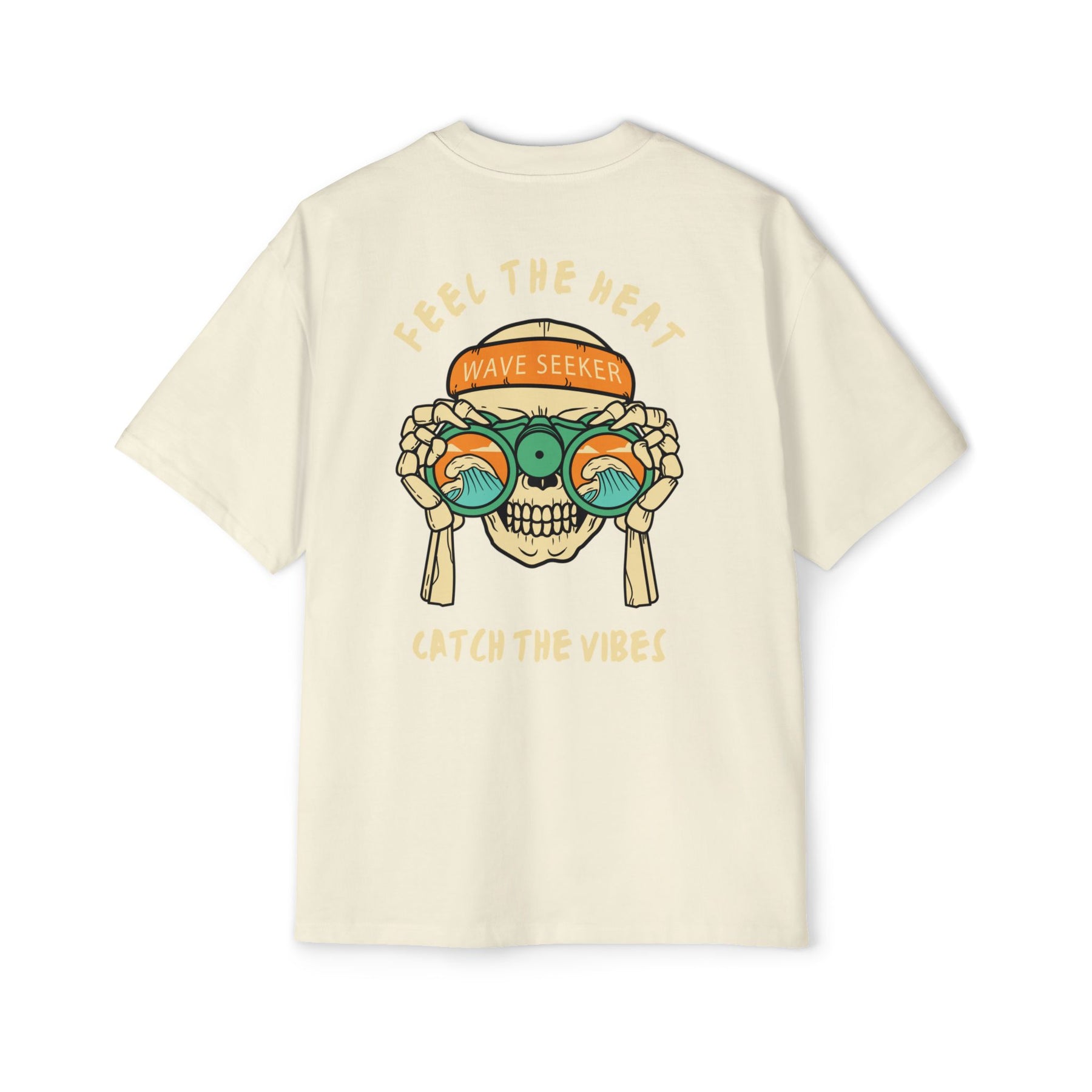 Bottom of the shirt says "Catch the Vibes" Oversized Tee  - Comfortable and Stylish