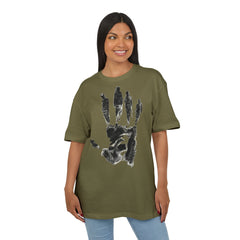 Premium Artistic Oversize Tee - Handprint Design for Creative Souls