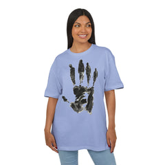 Premium Artistic Oversize Tee - Handprint Design for Creative Souls