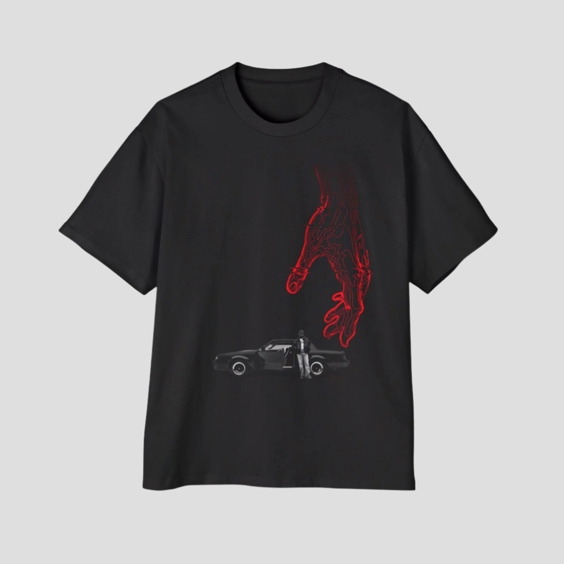 Edgy Graphic Oversized Tee - Art Inspired by Classic Cars