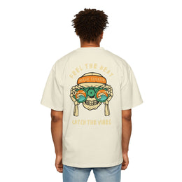 Bottom of the shirt says "Catch the Vibes" Oversized Tee  - Comfortable and Stylish — thumb 39