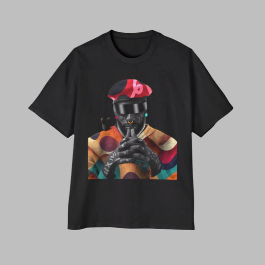 Graphic Oversized Tee - Colorful Retro Art Design