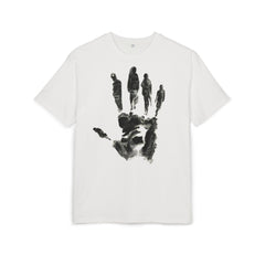 Premium Artistic Oversize Tee - Handprint Design for Creative Souls