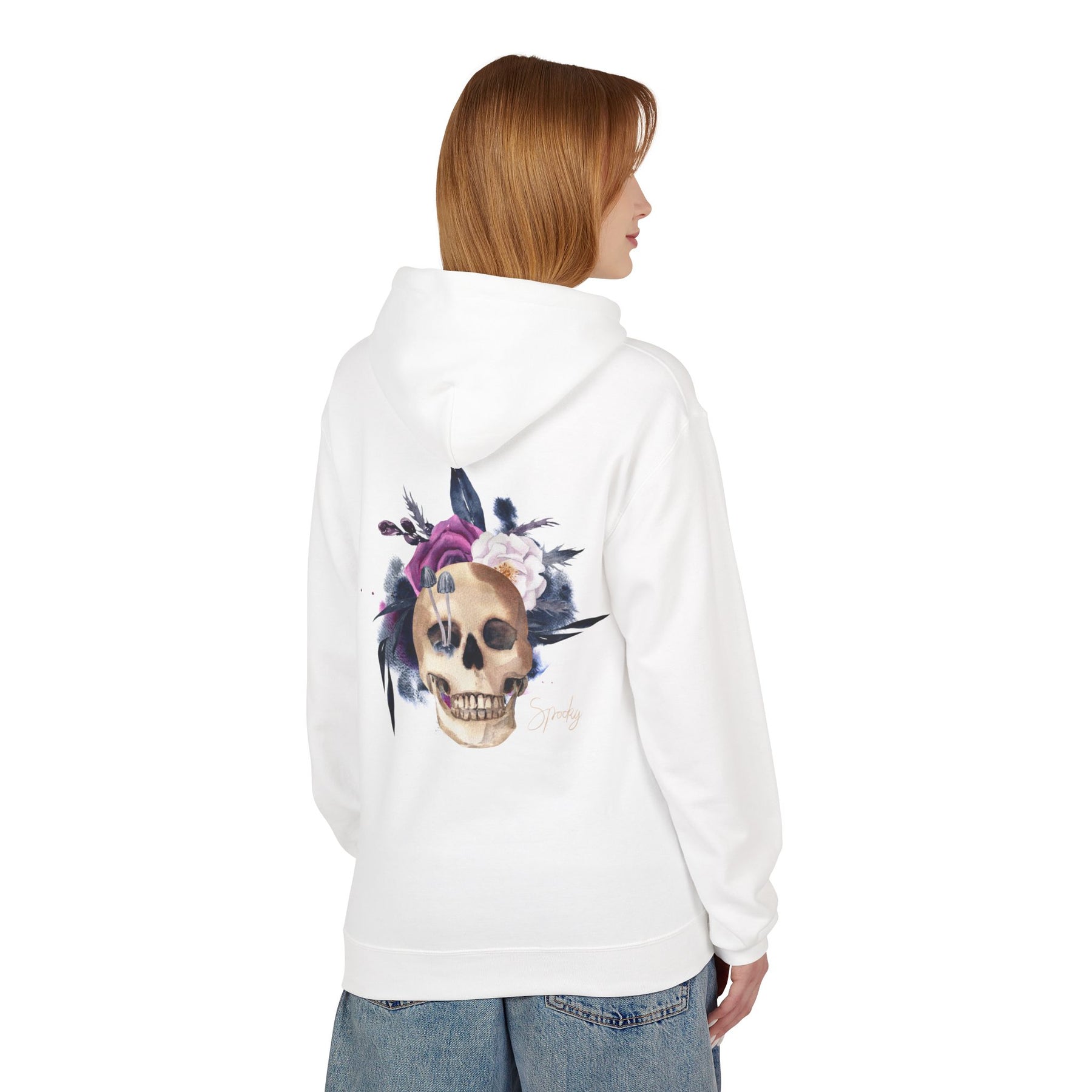 Hip hop Skull with floral design streetwear style Hoodie