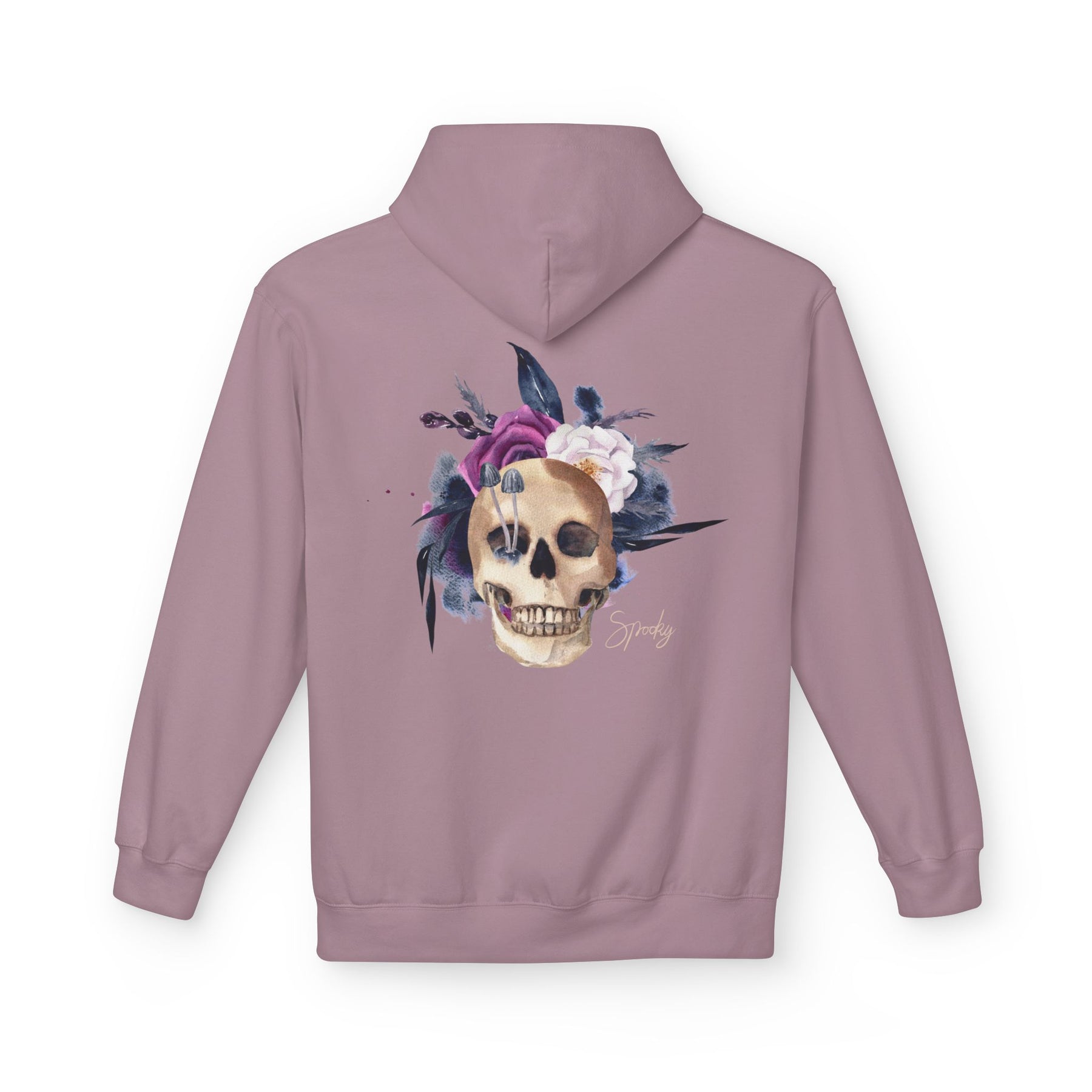 Hip hop Skull with floral design streetwear style Hoodie