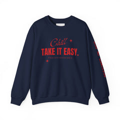 Chill Vibes Unisex Crewneck Sweatshirt, Take It Easy Gift for Relaxation, Cozy Loungewear, Cool Weather Wear, Casual Style Sweater