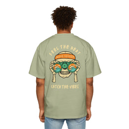 Bottom of the shirt says "Catch the Vibes" Oversized Tee  - Comfortable and Stylish — thumb 42