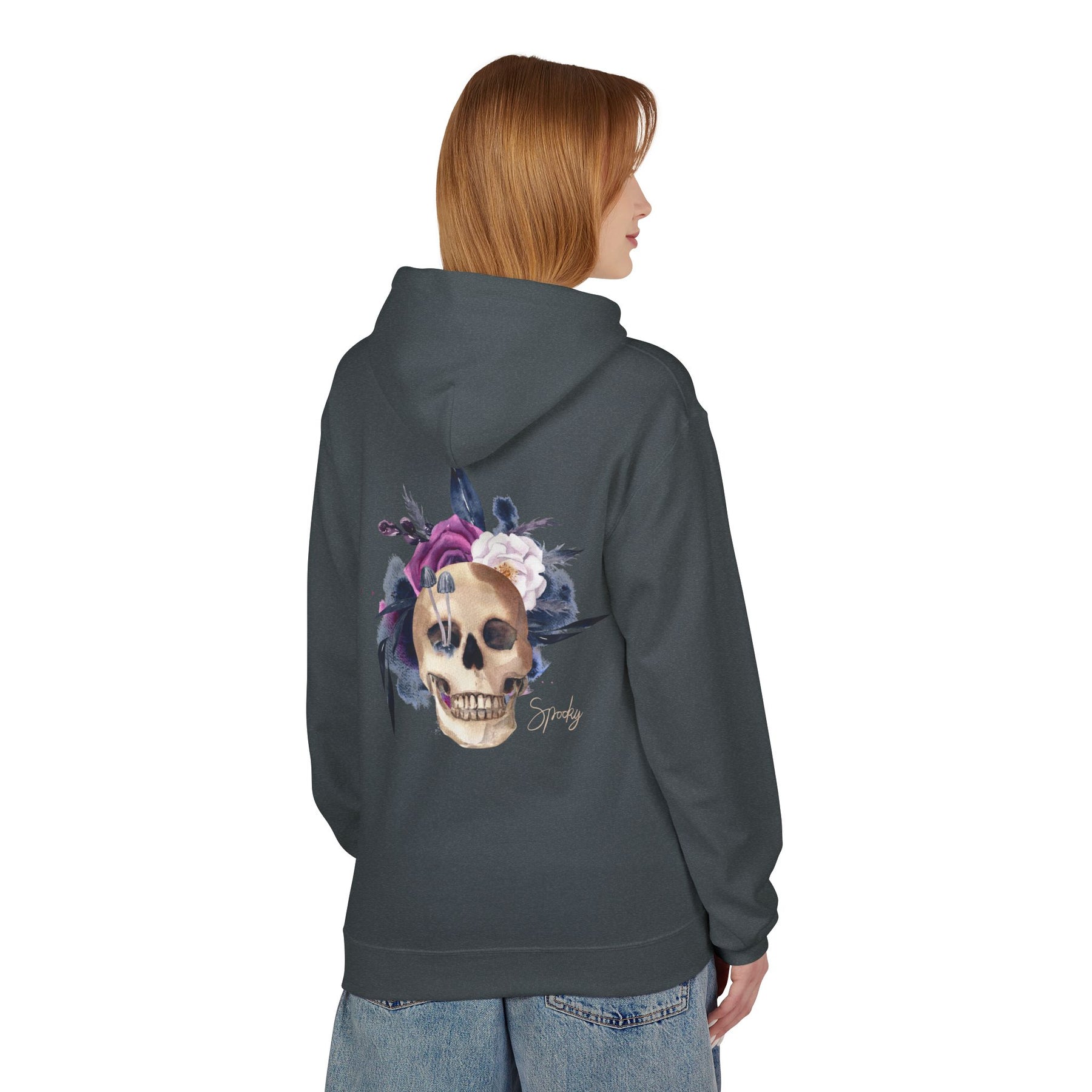 Hip hop Skull with floral design streetwear style Hoodie
