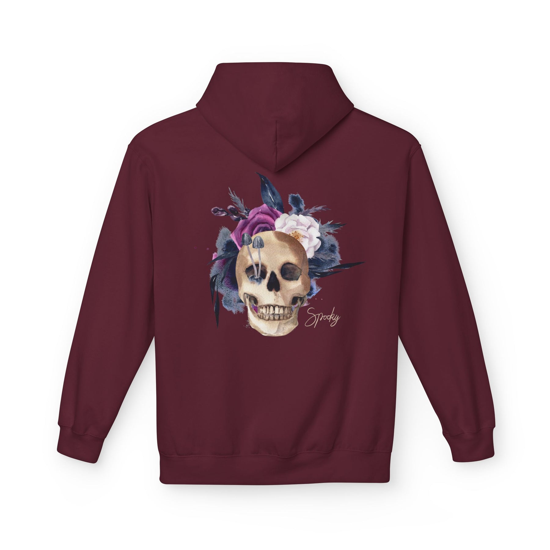 Hip hop Skull with floral design streetwear style Hoodie