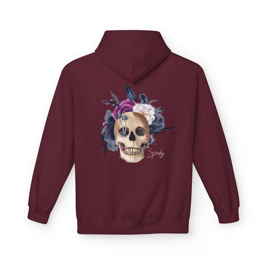 Hip hop Skull with floral design streetwear style Hoodie