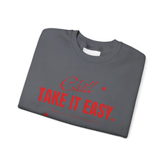 Chill Vibes Unisex Crewneck Sweatshirt, Take It Easy Gift for Relaxation, Cozy Loungewear, Cool Weather Wear, Casual Style Sweater