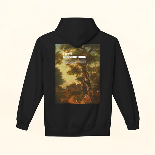 Life's Brushstroke black graphic  hoodie