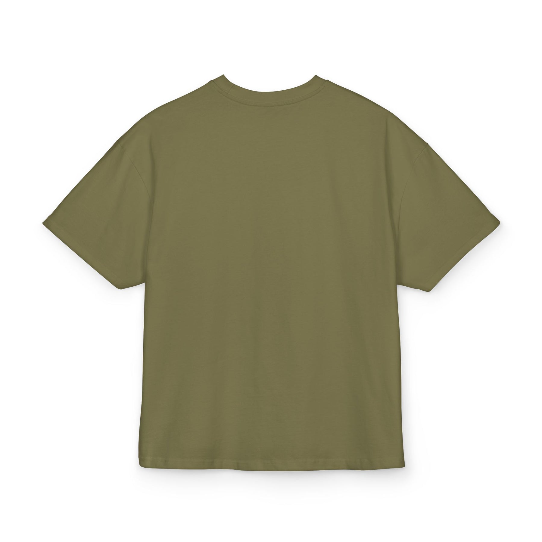 Oversized Tee - Olive Minimalist Unisex Cotton Box Tee