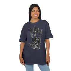 Premium Artistic Oversize Tee - Handprint Design for Creative Souls