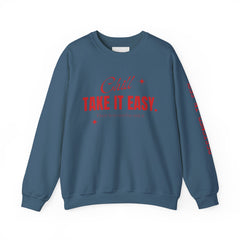 Chill Vibes Unisex Crewneck Sweatshirt, Take It Easy Gift for Relaxation, Cozy Loungewear, Cool Weather Wear, Casual Style Sweater