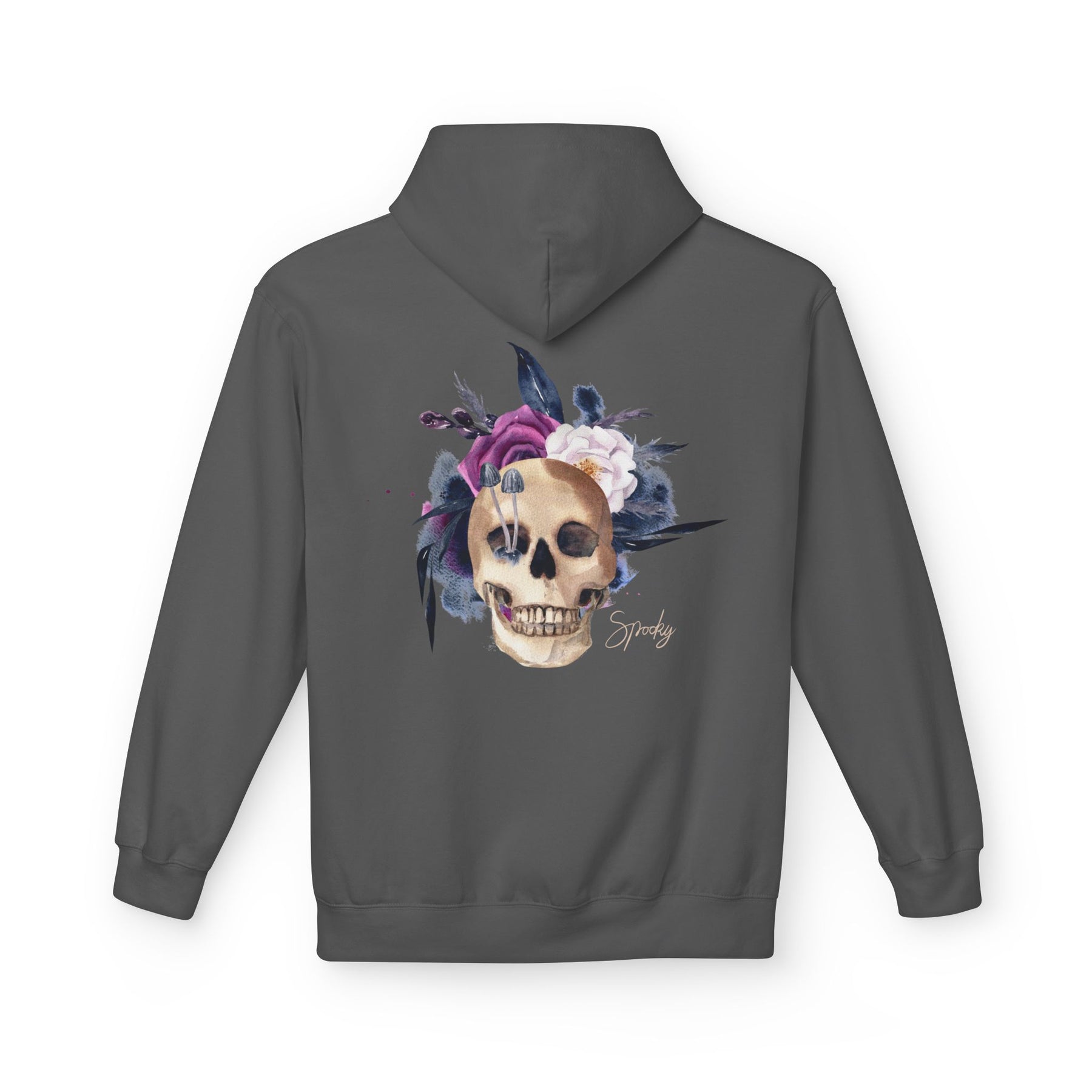 Hip hop Skull with floral design streetwear style Hoodie