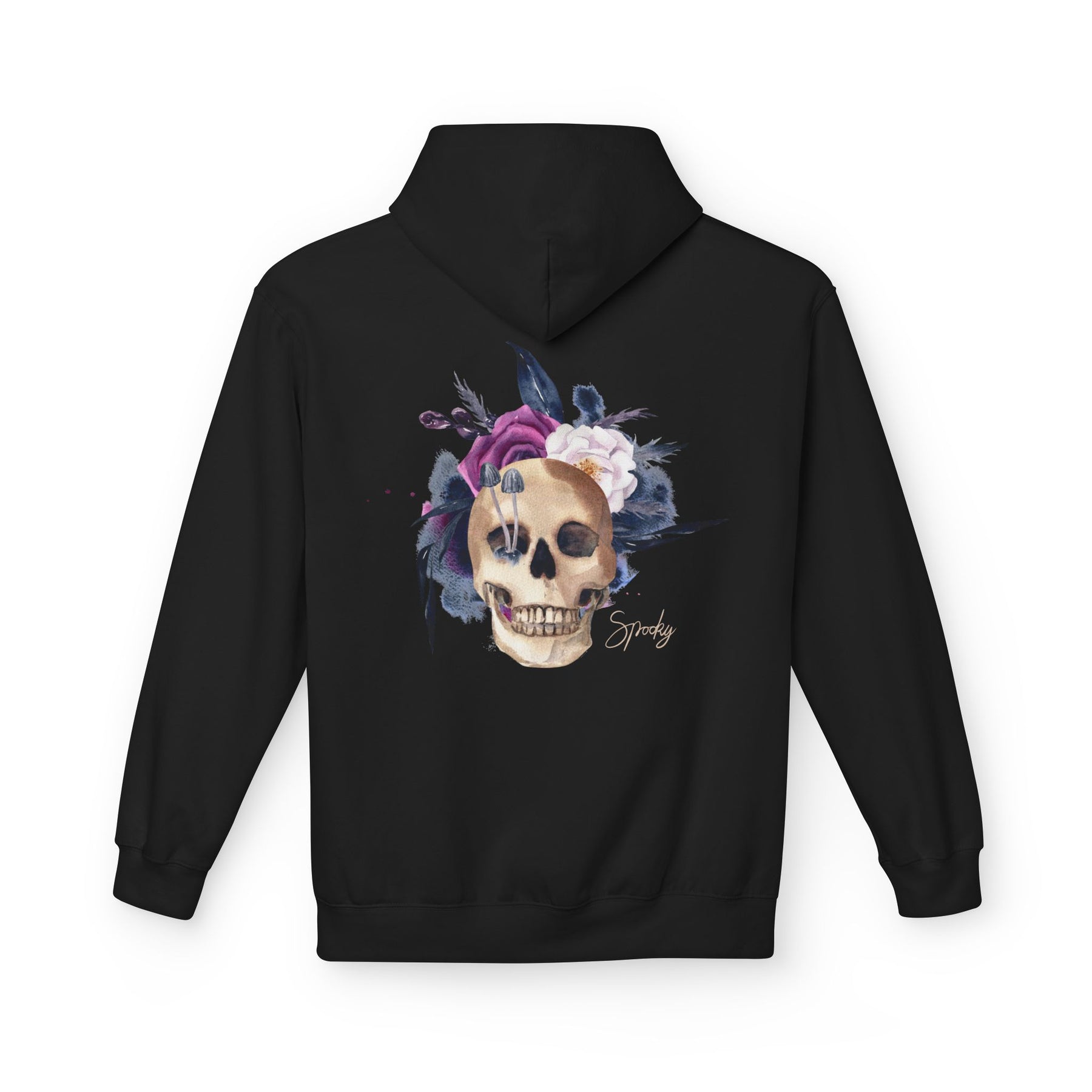 Hip hop Skull with floral design streetwear style Hoodie