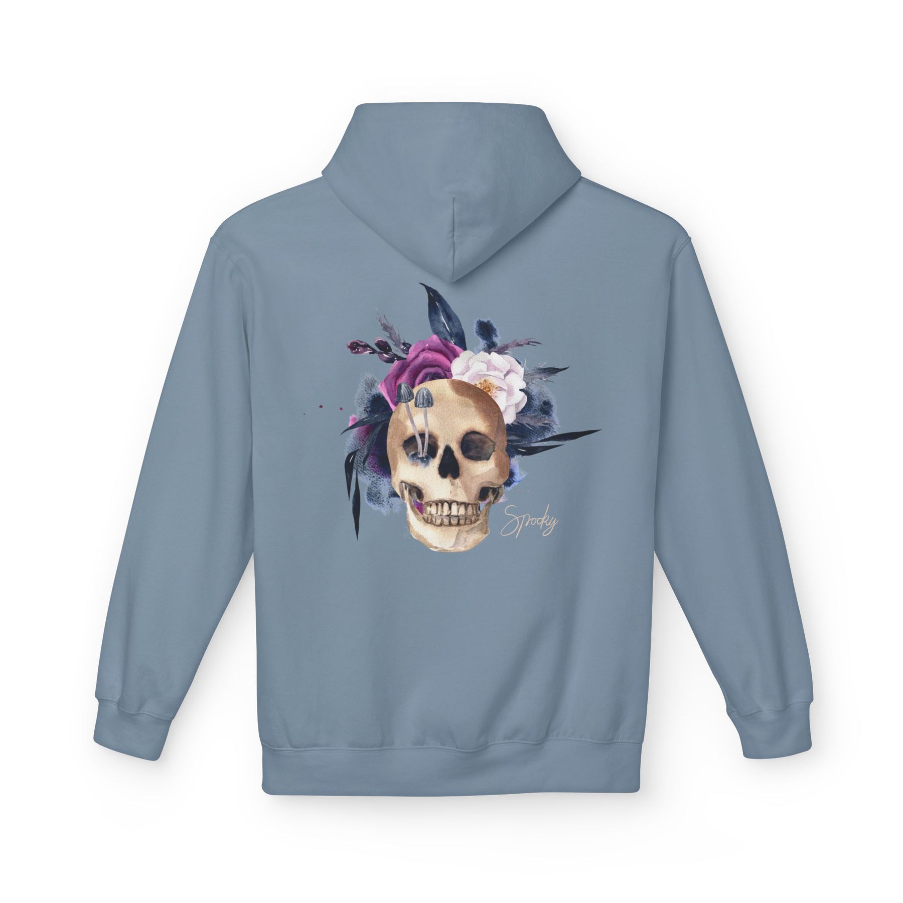 Hip hop Skull with floral design streetwear style Hoodie