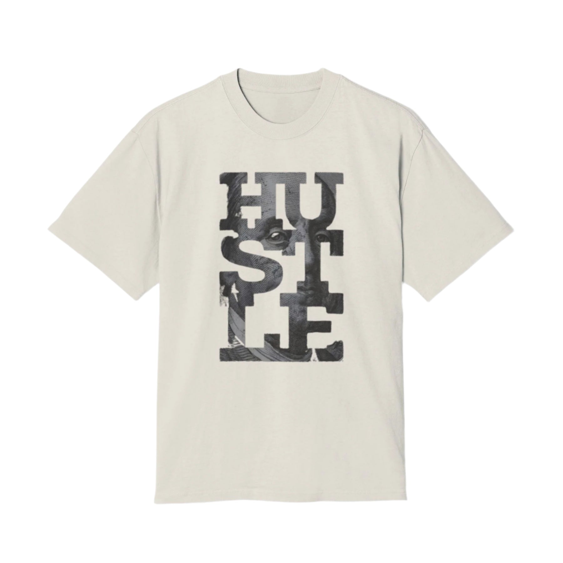Premium Heavy Faded Tee - Hustle Graphic T-Shirt for Motivated Individuals