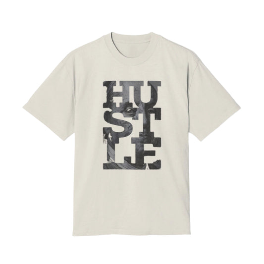 Premium Heavy Faded Tee - Hustle Graphic T-Shirt for Motivated Individuals