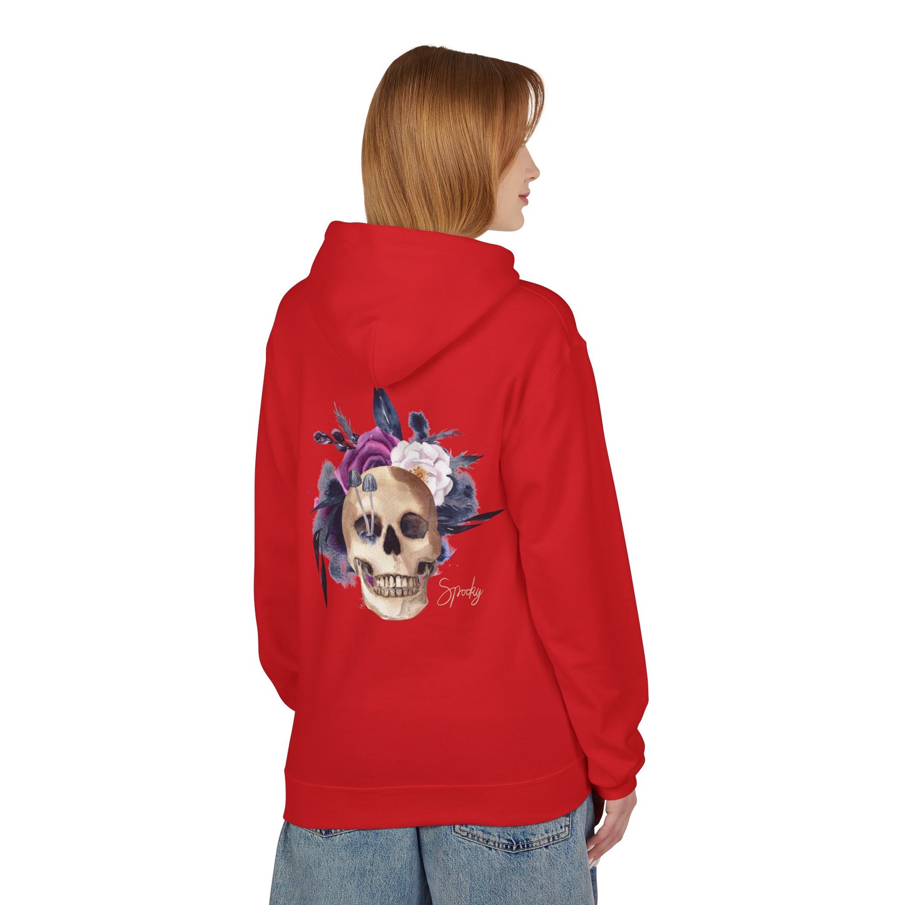 Hip hop Skull with floral design streetwear style Hoodie