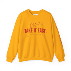 Chill Vibes Unisex Crewneck Sweatshirt, Take It Easy Gift for Relaxation, Cozy Loungewear, Cool Weather Wear, Casual Style Sweater