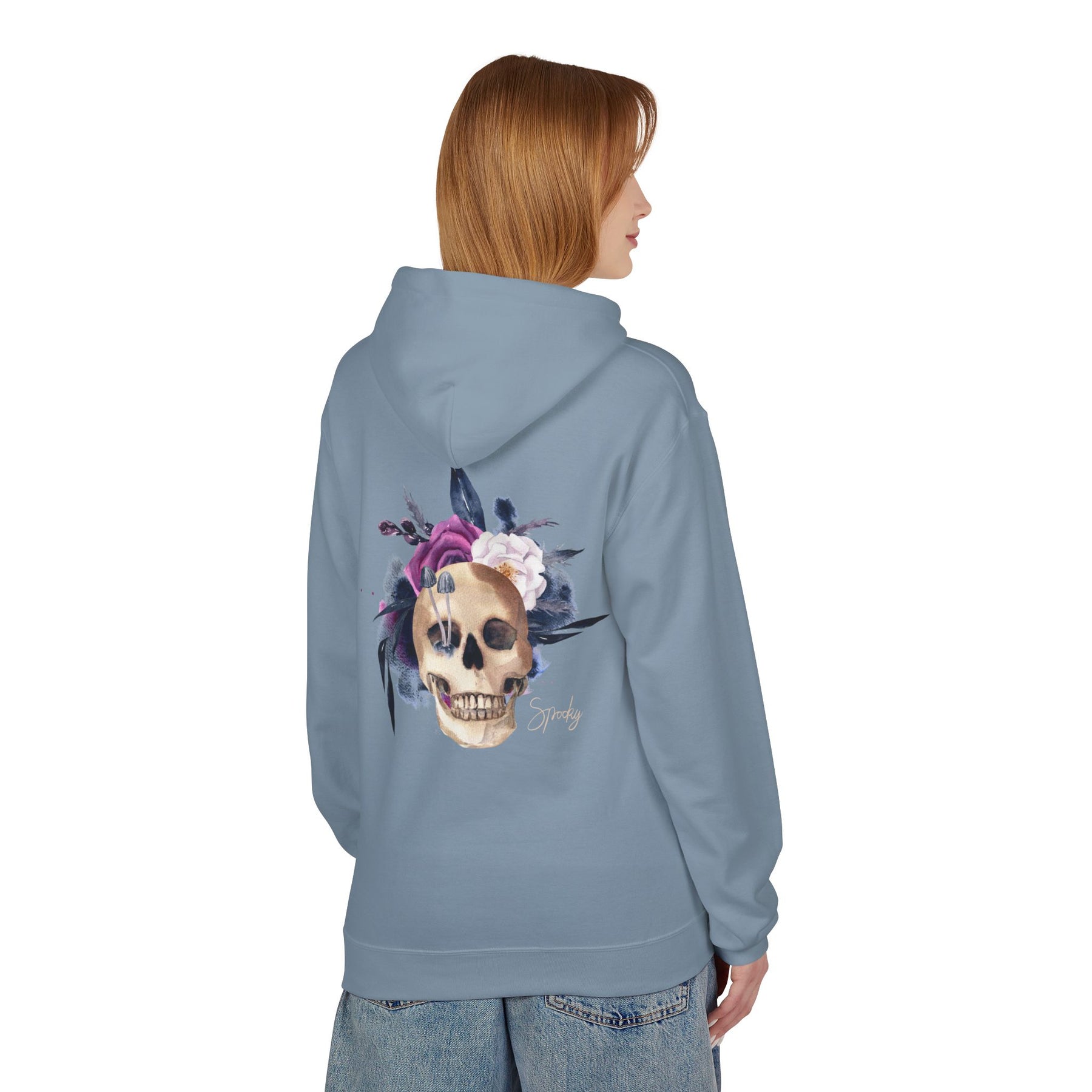 Hip hop Skull with floral design streetwear style Hoodie
