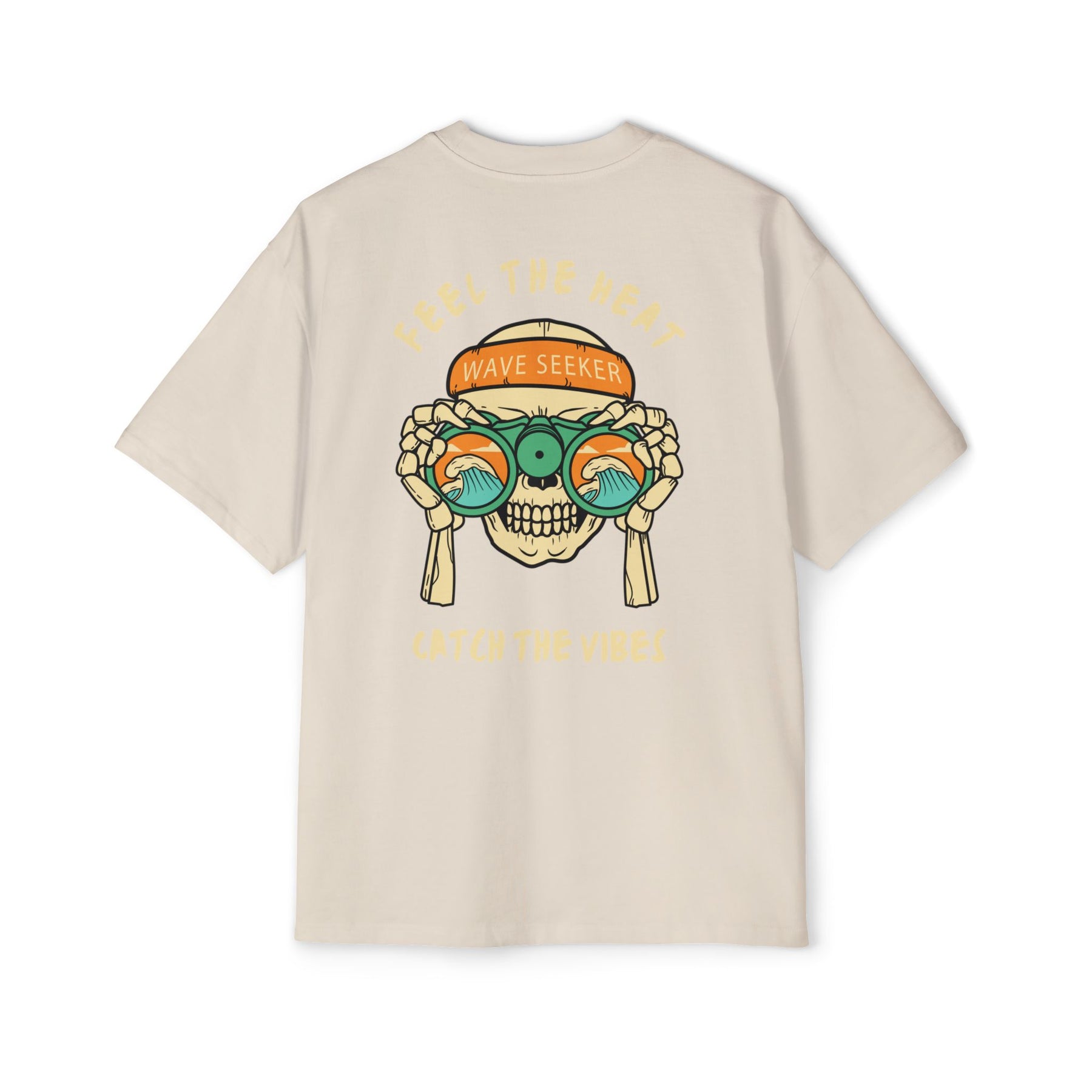 Bottom of the shirt says "Catch the Vibes" Oversized Tee  - Comfortable and Stylish