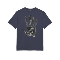 Premium Artistic Oversize Tee - Handprint Design for Creative Souls