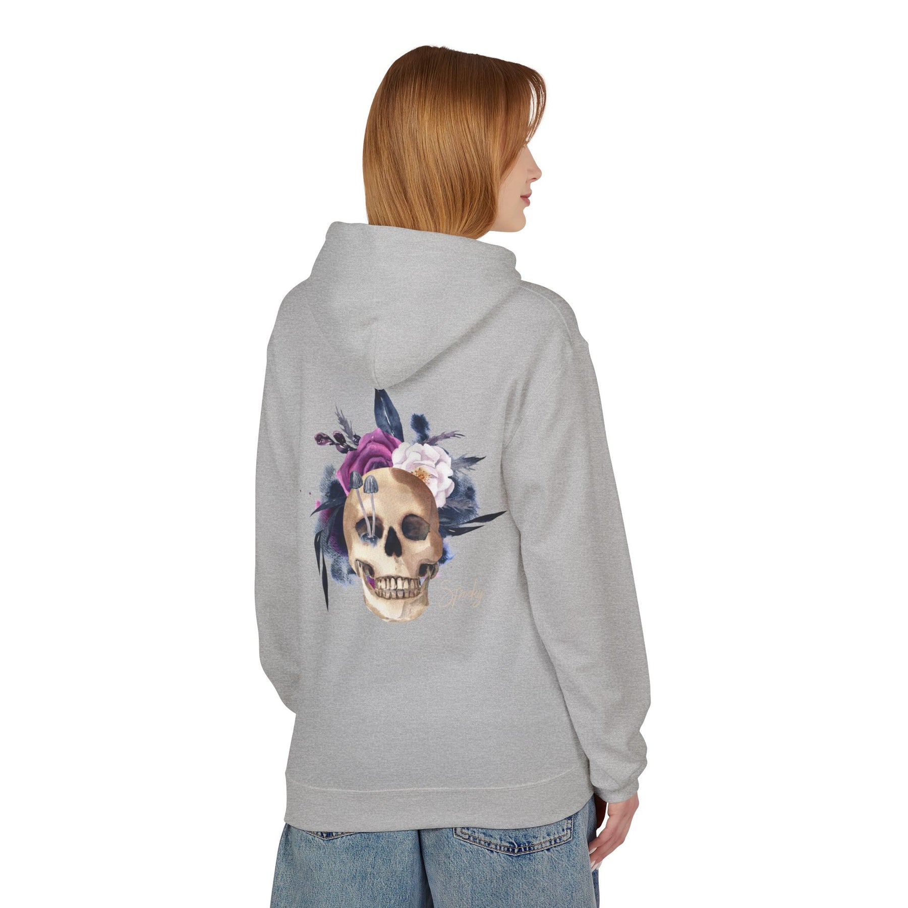 Hip hop Skull with floral design streetwear style Hoodie