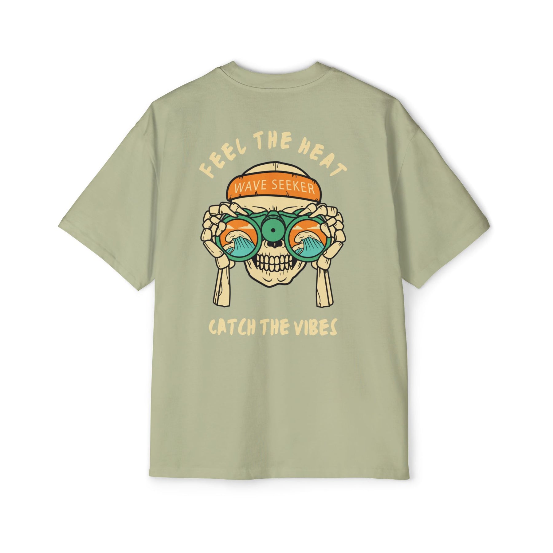 Bottom of the shirt says "Catch the Vibes" Oversized Tee  - Comfortable and Stylish