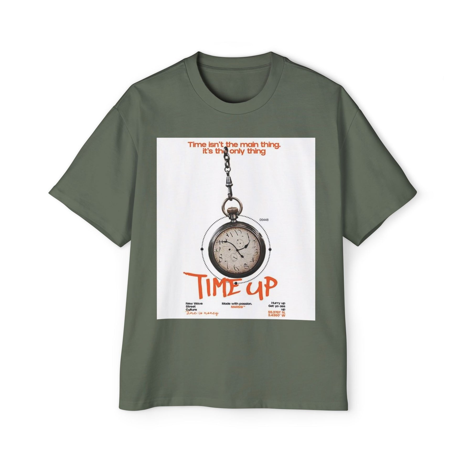 The Premium Heavy Oversized Tee - 'Time Up' Graphic T-Shirt