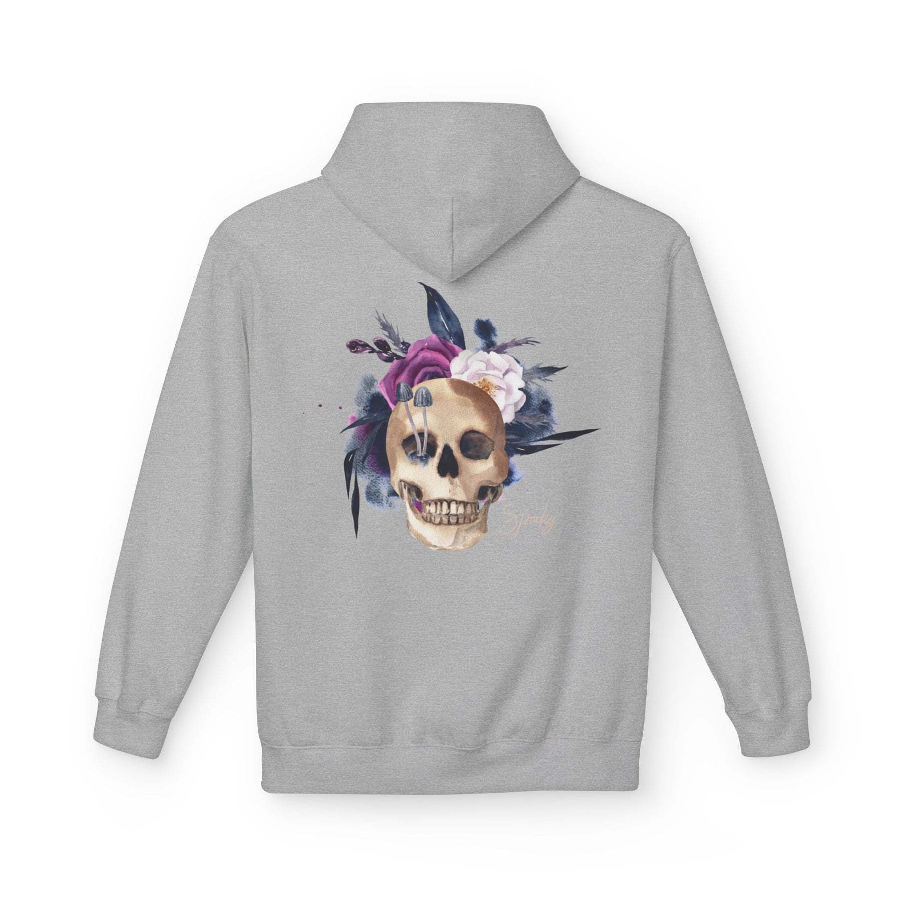 Hip hop Skull with floral design streetwear style Hoodie