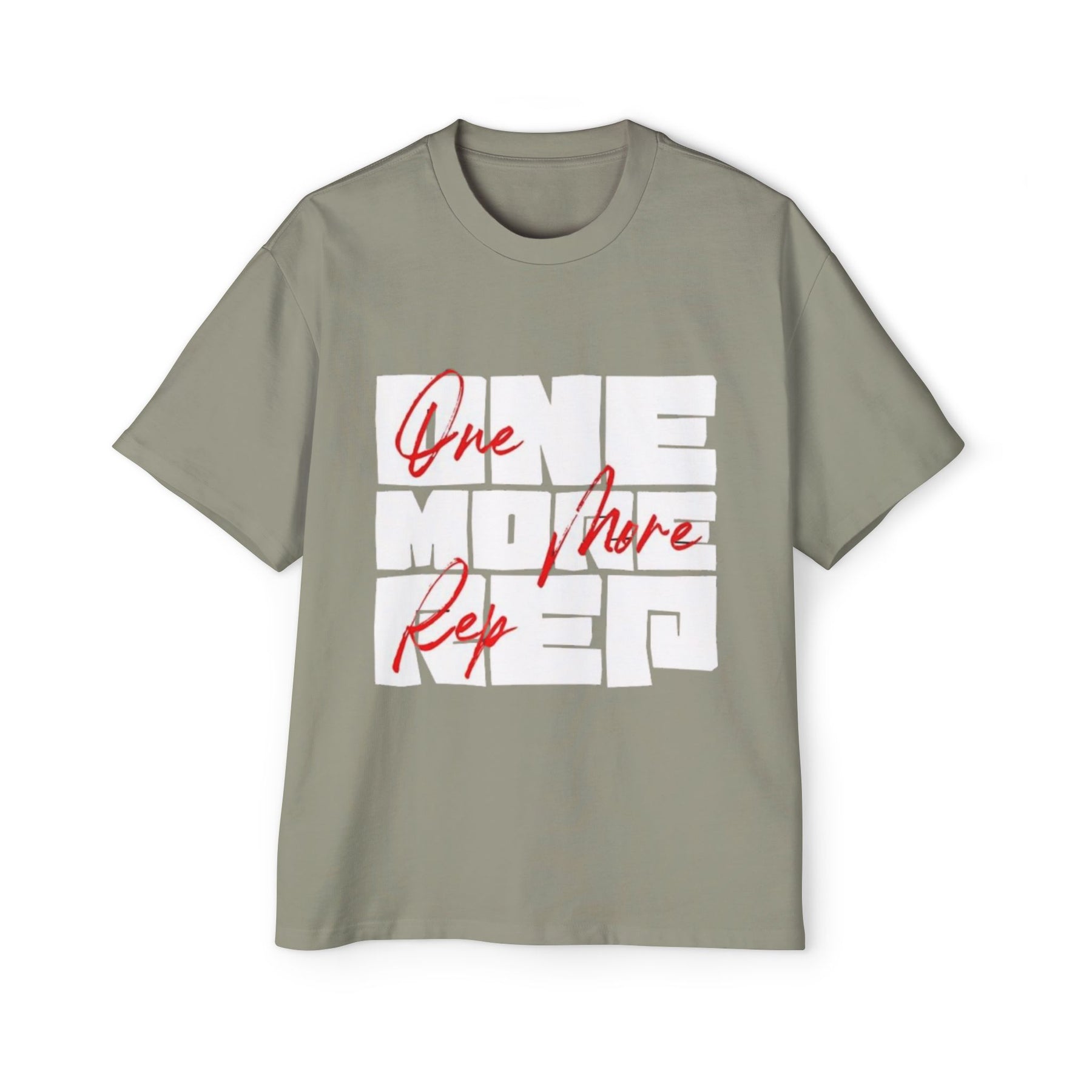 Motivational Oversized Men's Tee - "One More Rep"