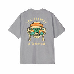 Bottom of the shirt says "Catch the Vibes" Oversized Tee  - Comfortable and Stylish — thumb 1