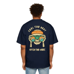 Bottom of the shirt says "Catch the Vibes" Oversized Tee  - Comfortable and Stylish — thumb 51