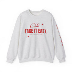 Chill Vibes Unisex Crewneck Sweatshirt, Take It Easy Gift for Relaxation, Cozy Loungewear, Cool Weather Wear, Casual Style Sweater