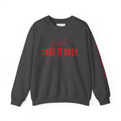 Chill Vibes Unisex Crewneck Sweatshirt, Take It Easy Gift for Relaxation, Cozy Loungewear, Cool Weather Wear, Casual Style Sweater