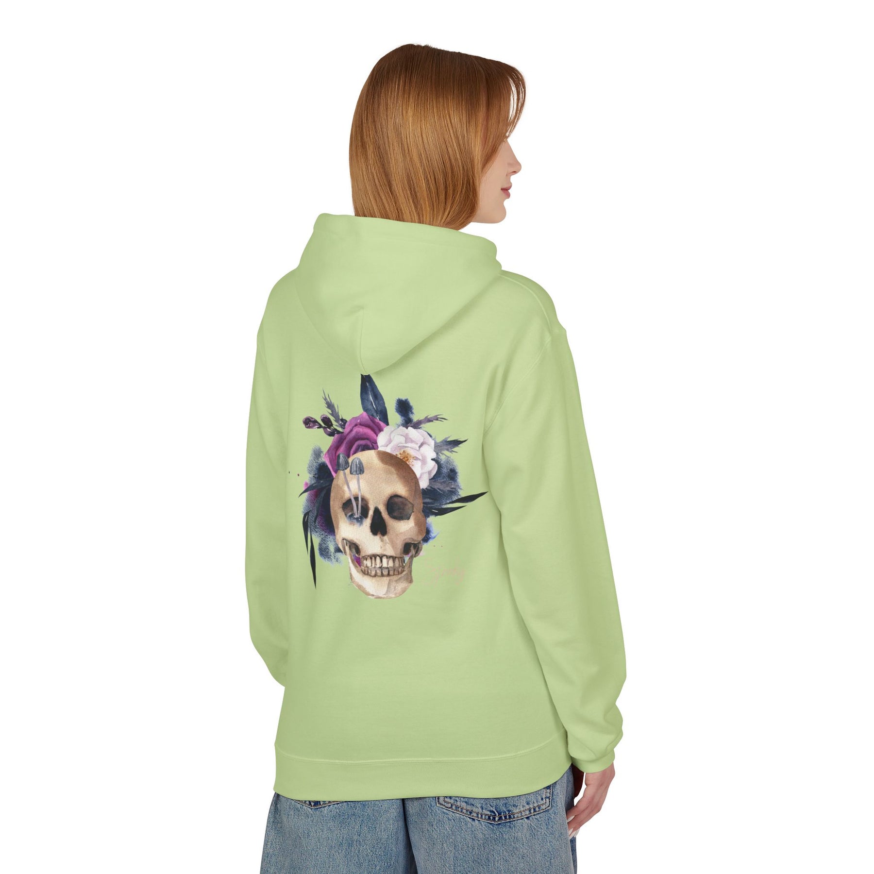 Hip hop Skull with floral design streetwear style Hoodie