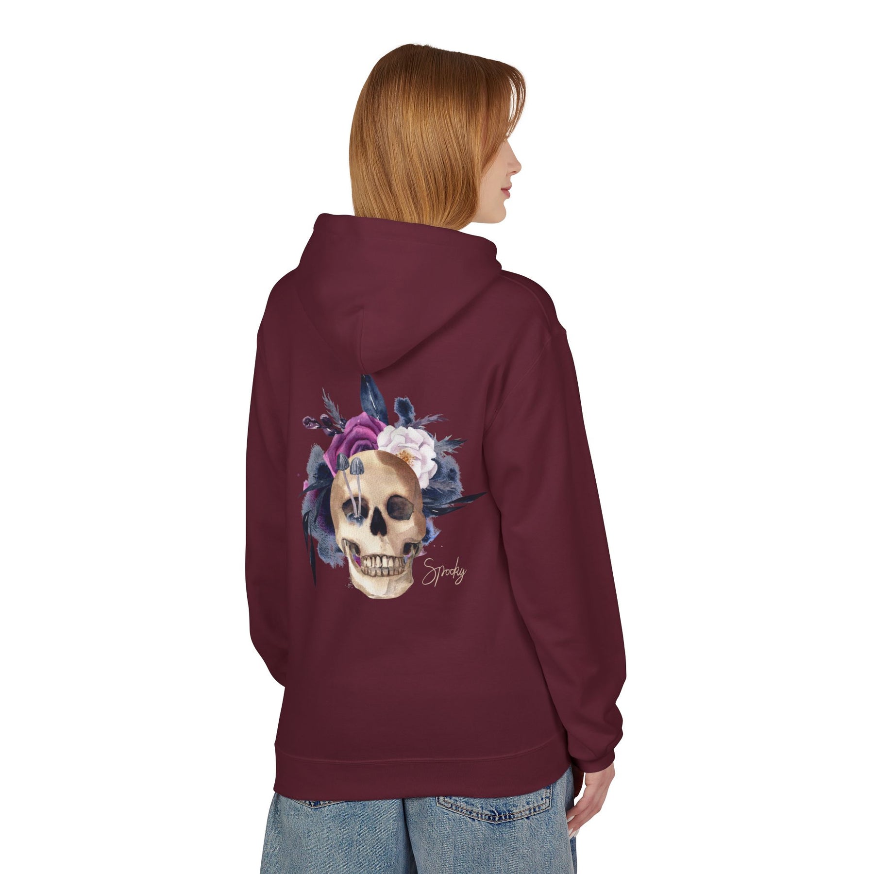 Hip hop Skull with floral design streetwear style Hoodie