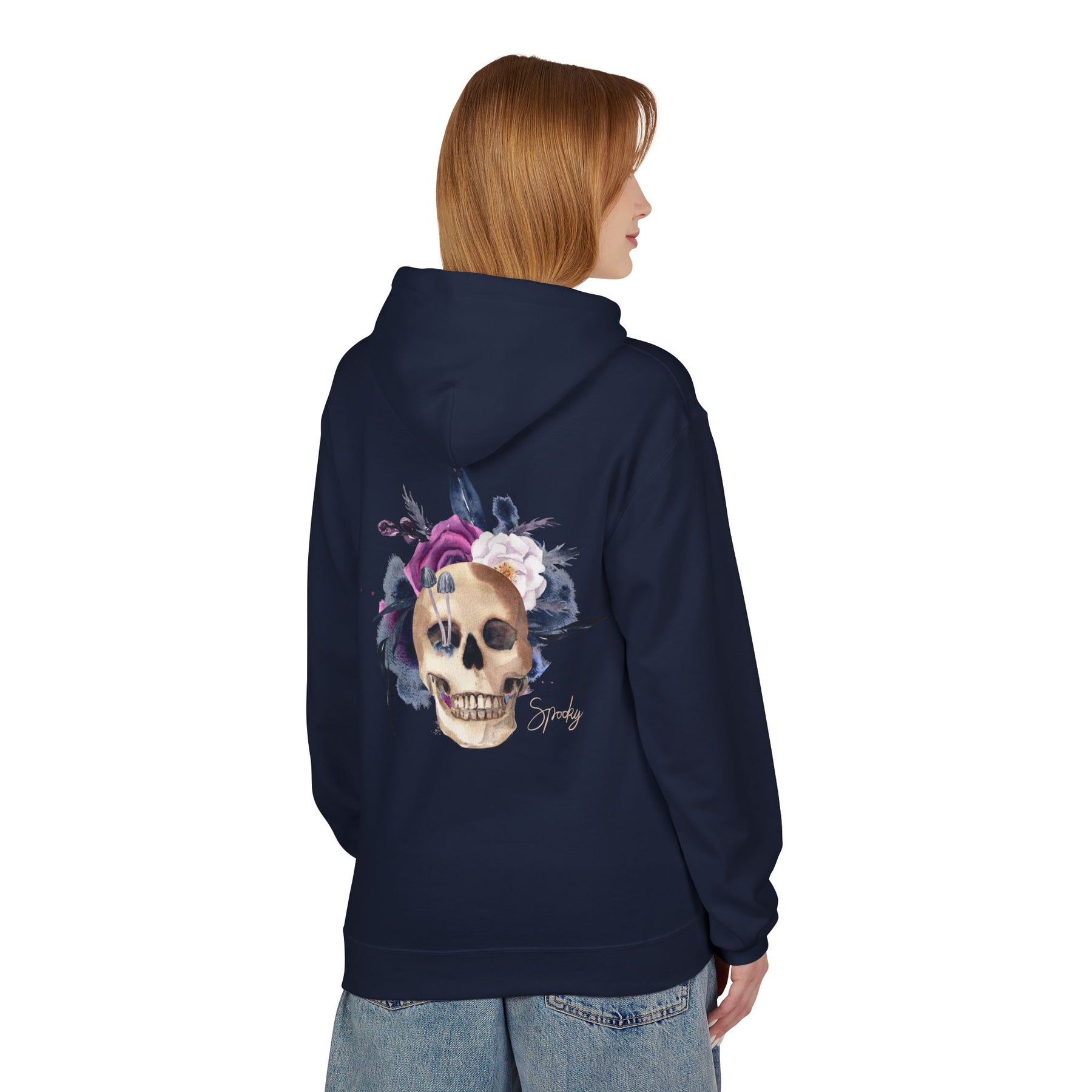 Hip hop Skull with floral design streetwear style Hoodie