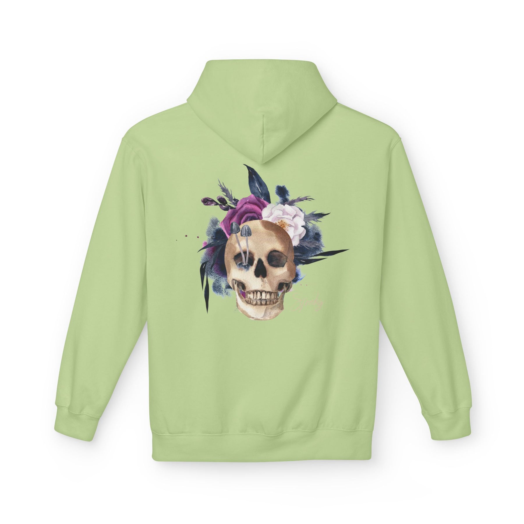 Hip hop Skull with floral design streetwear style Hoodie