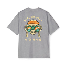 Bottom of the shirt says "Catch the Vibes" Oversized Tee  - Comfortable and Stylish — thumb 1